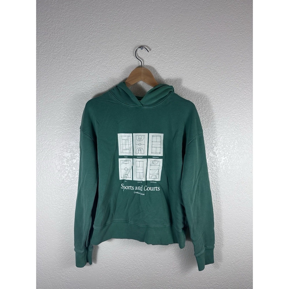Outdoor Voices Sports and Courts Hoodie Green Organic Cotton Pullover